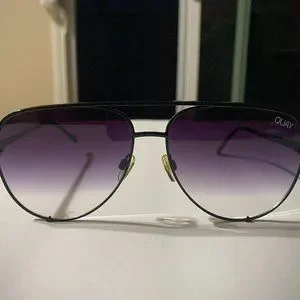 Quay High Key Mini 126 Sunglasses Purple Gradient Lens Aviators Black Frame Quay Australia | Accessories | Quay High Key Mini 26 | Poshmark main image 4